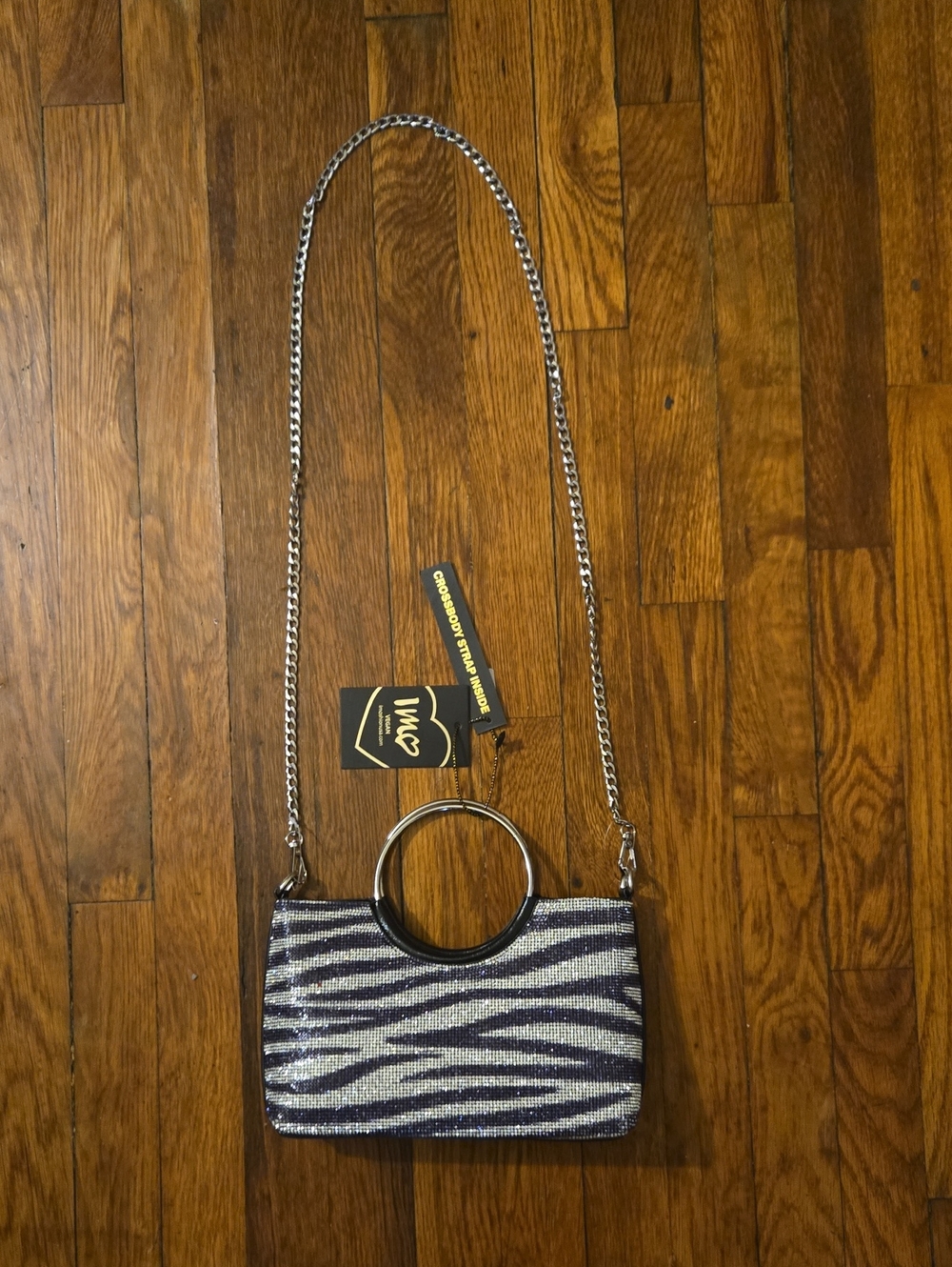 Imoshion Rhinestone Zebra Stripe Handbag
